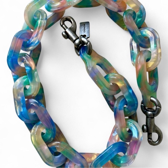 Coach Resin Chain Strap Blue Multi Color - Picture 3 of 7